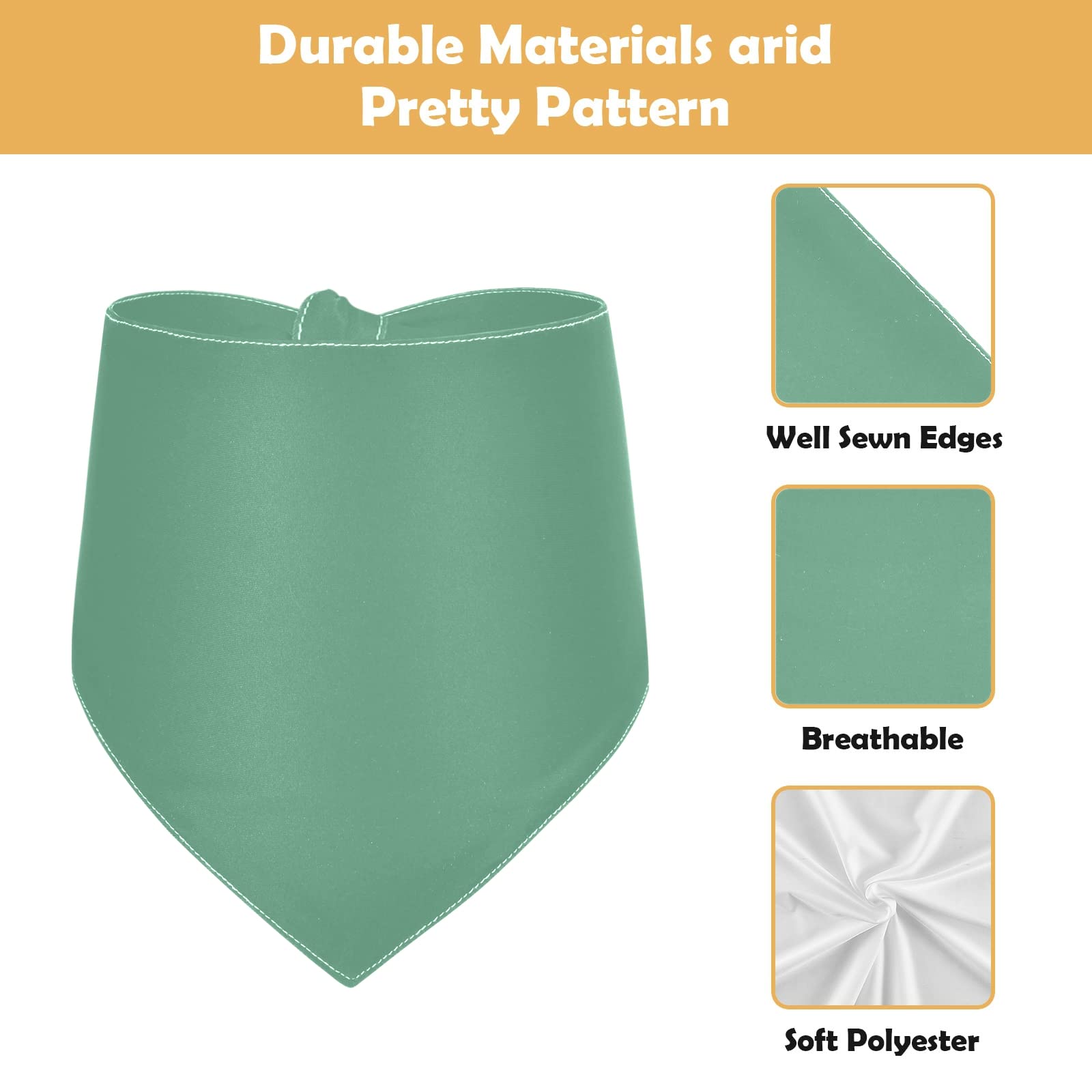2 Pack Sage Green Milk Silk Dog Bandanas - Adjustable Snap Button Triangle Scarf for Small to Large Dogs & Cats - Perfect for Holidays, Parties & Everyday Pet Accessories