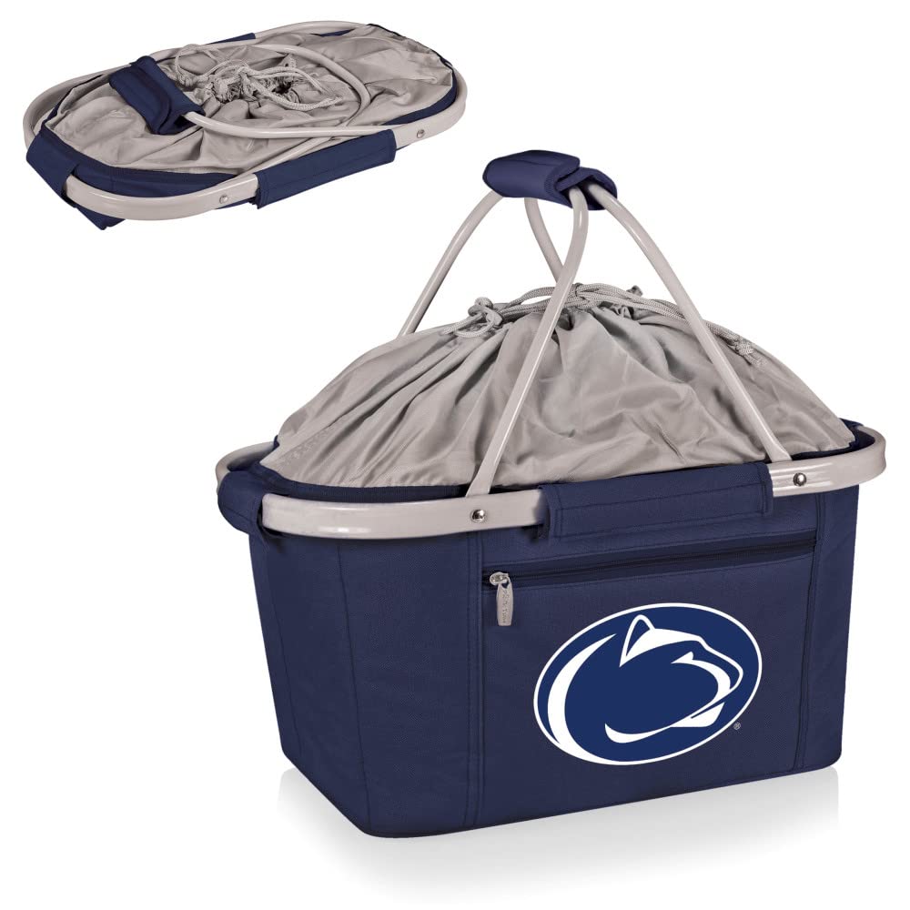 PICNIC TIME NCAA Penn State Nittany Lions Insulated Collapsible Metro Shopping Basket - Portable Cooler Tote Bag for Picnics, Groceries & Outdoor Events