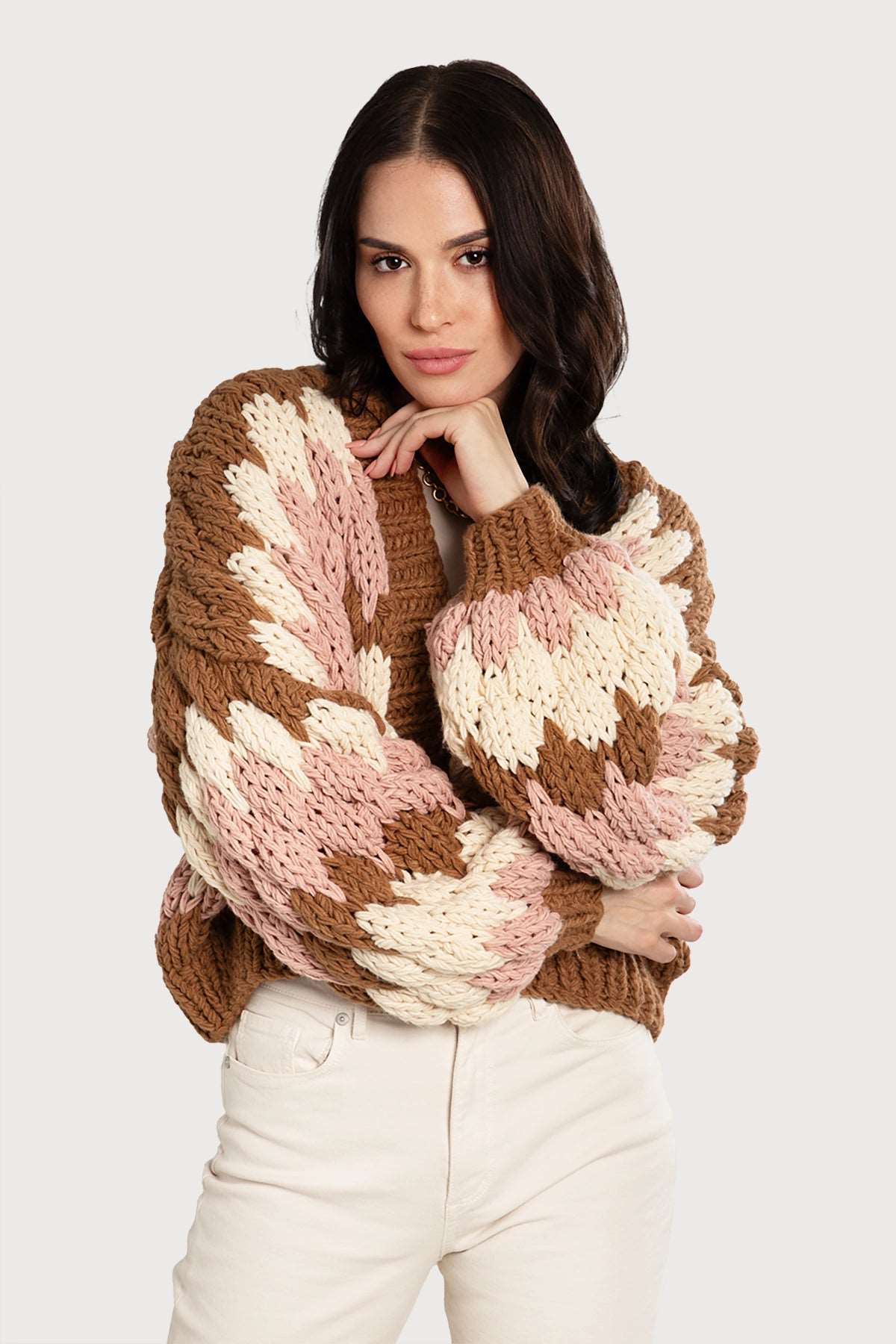 Chunky Knit Cropped Cardigan for Women - Cozy Oversized Sweater for Fall & Winter - Perfect for Layering, Casual Outfits, and Coffee Dates