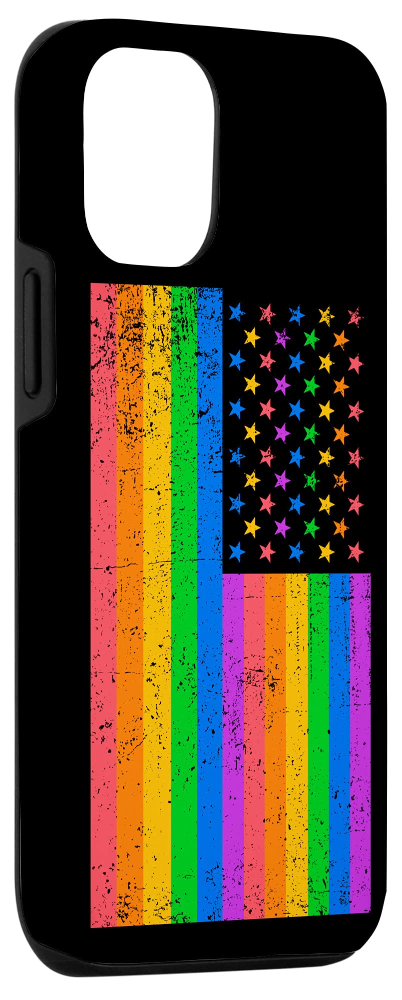 iPhone 12/12 Pro Case - USA Pride Flag LGBTQ Ally Protective Cover | Stylish Grunge Design for Daily Use & Pride Events