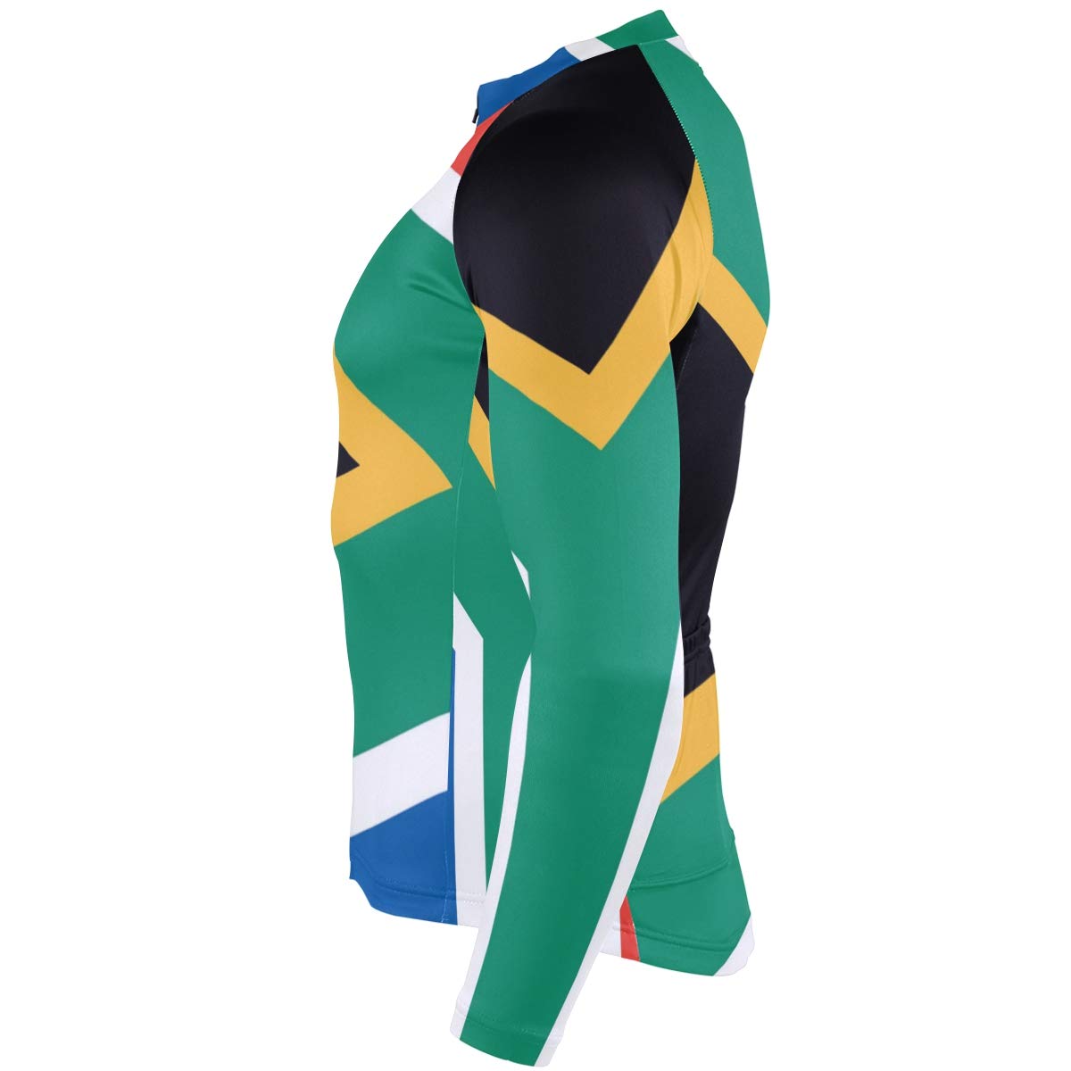 South Africa Flag Men's Cycling Jersey - Long Sleeve Bike Jacket for Road & Mountain Biking - Moisture Wicking Bicycle Shirt for Training & Racing - Perfect for Outdoor Sports & Cycling Enthusiasts