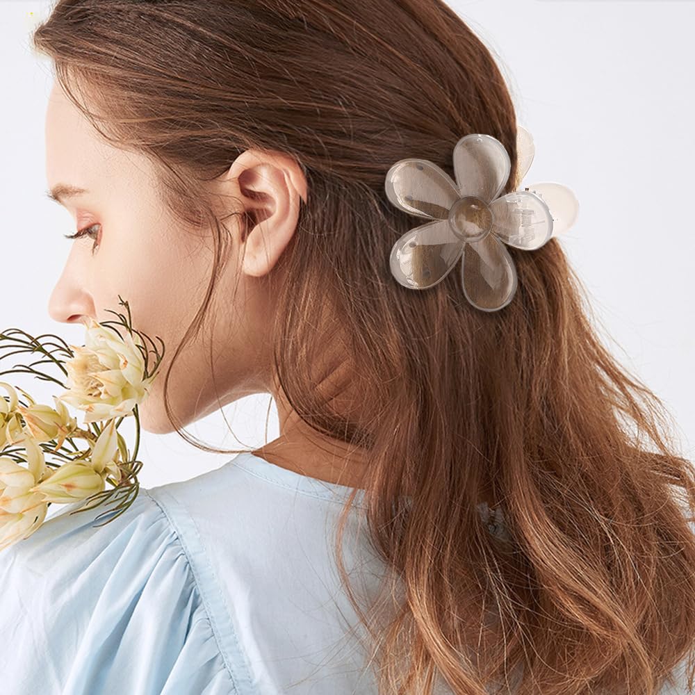 1 x Women's Floral Hair Clips - Non-Slip Plastic Hair Claws for Women & Girls - Hair Accessories for Daily Wear & Coffee Dates - Perfect for Work, School & Special Occasions