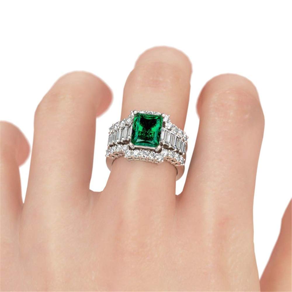 Jeulia 3PC 5.2 Carat Radiant Cut Sterling Silver Ring Set - Elegant Anniversary, Birthday Gift for Wife & Girlfriend with Jewelry Box | Perfect for Proposals, Engagements & Special Occasions