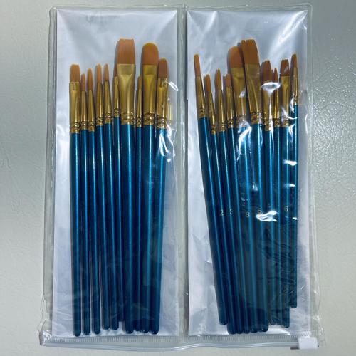 FolkArt Acrylic Metallic Gold & Silver Paint Set with 20 Bosobo Brushes - Bundle for DIY Crafts, Home Decor & Art Projects