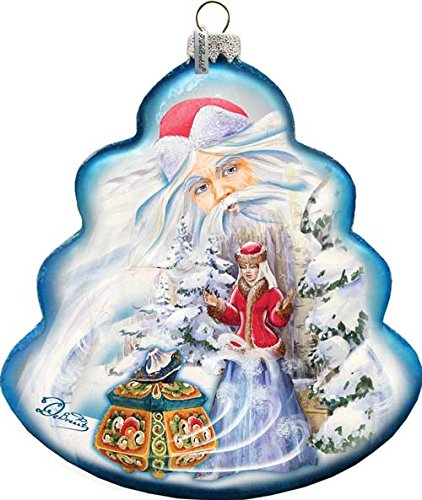 G. Debrekht Christmas Glass Ornaments Set of 3 - Elegant Blue Handmade Baubles for Holiday Tree Decorations | Perfect for Xmas, Home, Party & Gift Giving