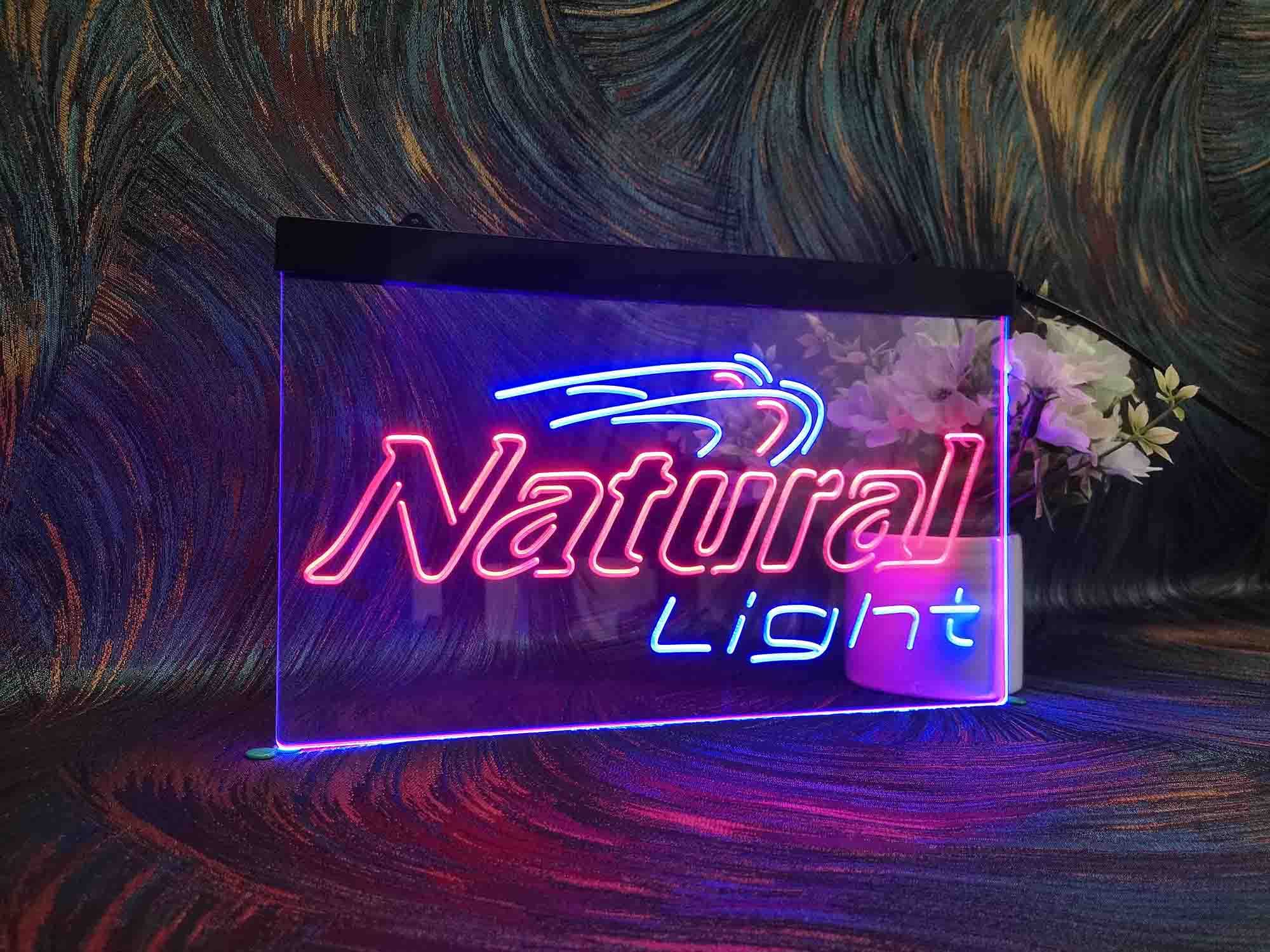 Ryeon Sang Naturals LED Neon Beer Bar Sign - 12x8 Inches Wall Art Light for Man Cave, Pub & Home Decor (Blue & Red) - Perfect for Bars, Game Rooms & Gifts