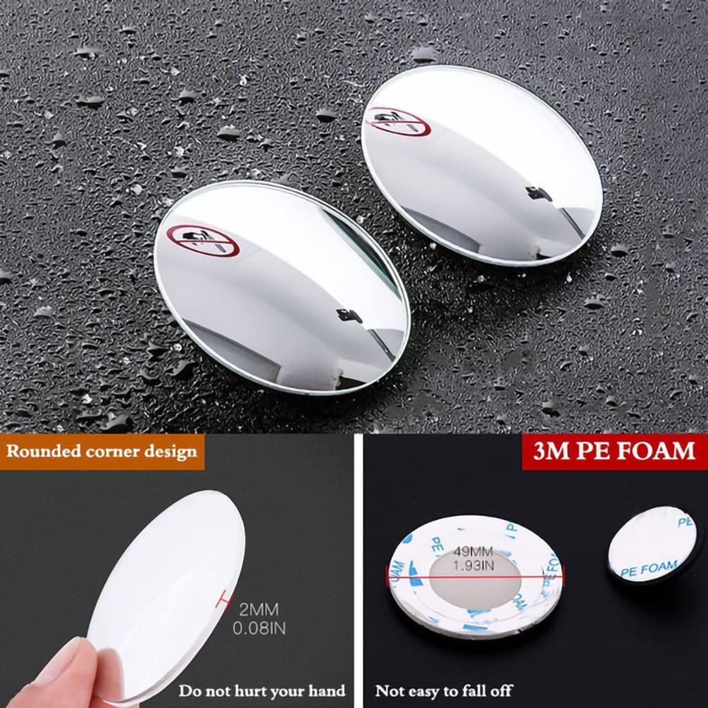 3 Inch Blind Spot Mirror (2 Pack) - Anti-Fog, Rust & Corrosion Resistant Aluminum for Honda Super Cub C125 Motorcycle - Premium Stick-On Adhesive - Perfect for Enhanced Safety & Visibility While Riding