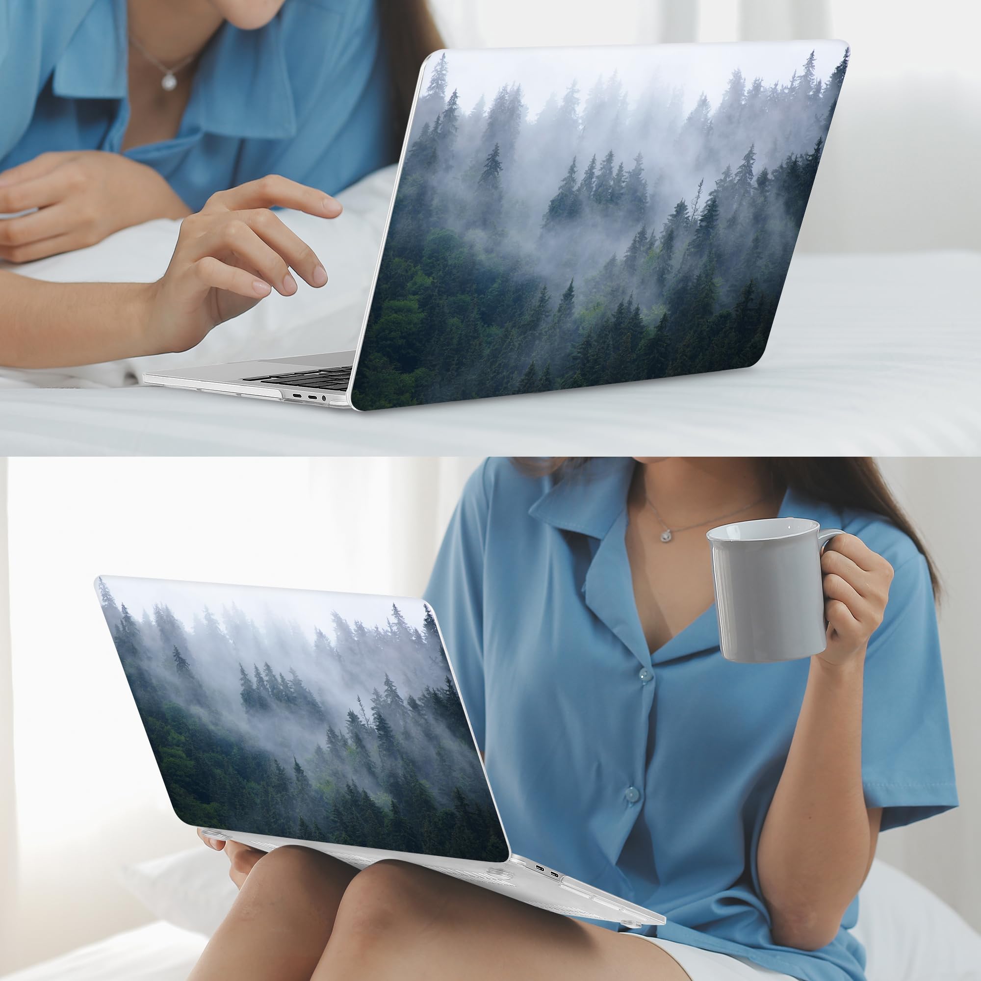 Premium Soft-Touch Plastic Hard Case Cover for MacBook Pro 16-inch (Model A2141, 2019-2020 Release) - Compatible with Retina Display & Touch Bar/Touch ID - Fir Forest Design - Perfect for Office, Travel & Home Use