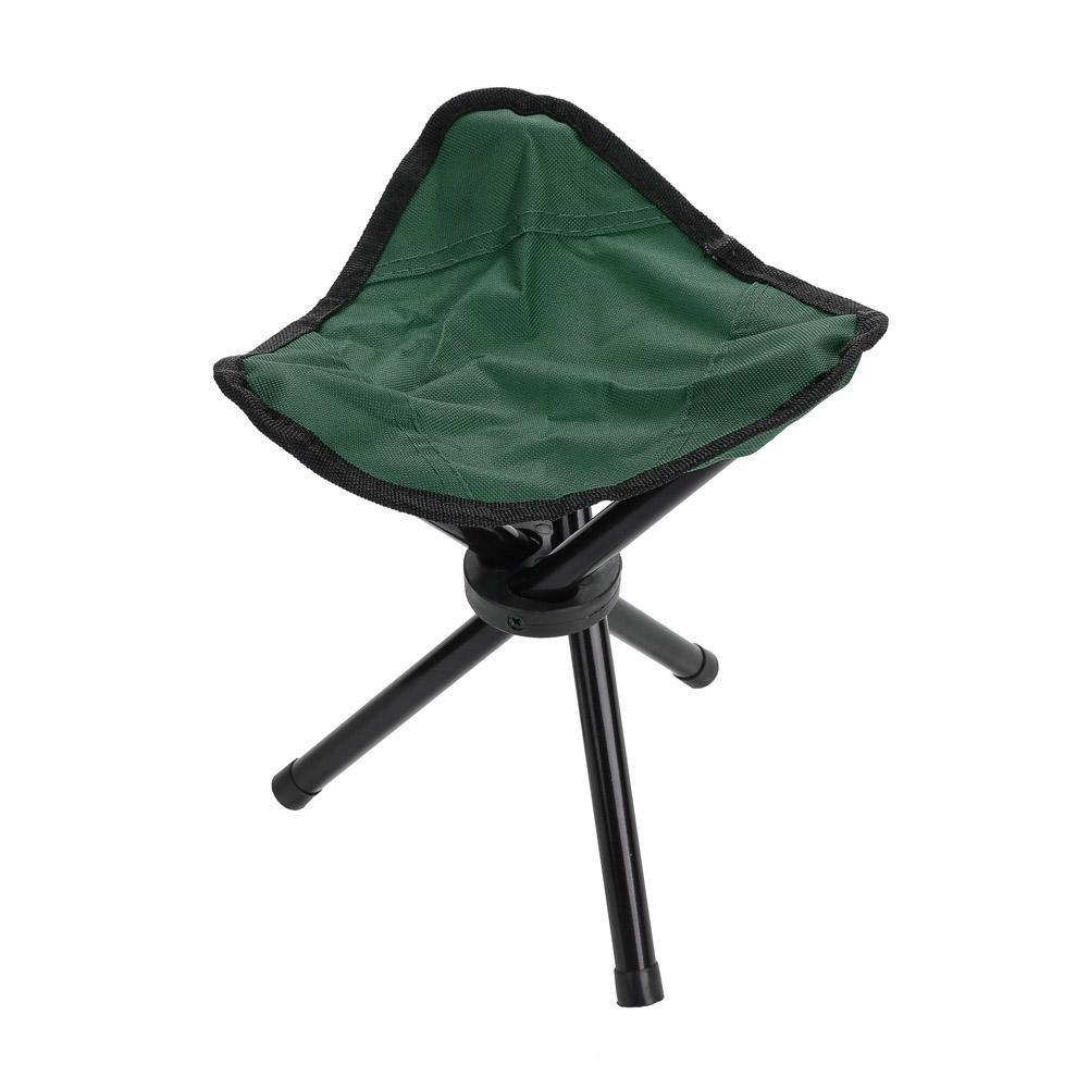 Portable Folding Tripod Chair - Lightweight Camping Stool for Fishing, Hunting, Hiking & Outdoor Travel - Compact & Durable (Green, Small) - Perfect for Backpacking, Picnics, and Beach Outings