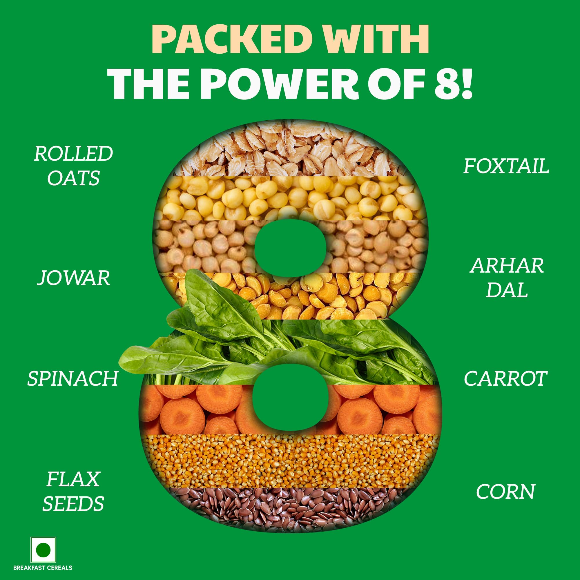 ITC Right Shift Millet Masala Oats - Spinach & Corn, 240g | High Protein Rolled Oats with Millets & Seeds | 4 Vegetable Blend | Preservative-Free Instant Oats for Weight Loss | Ready to Cook | Perfect for Breakfast, Post-Workout & Healthy Snacking