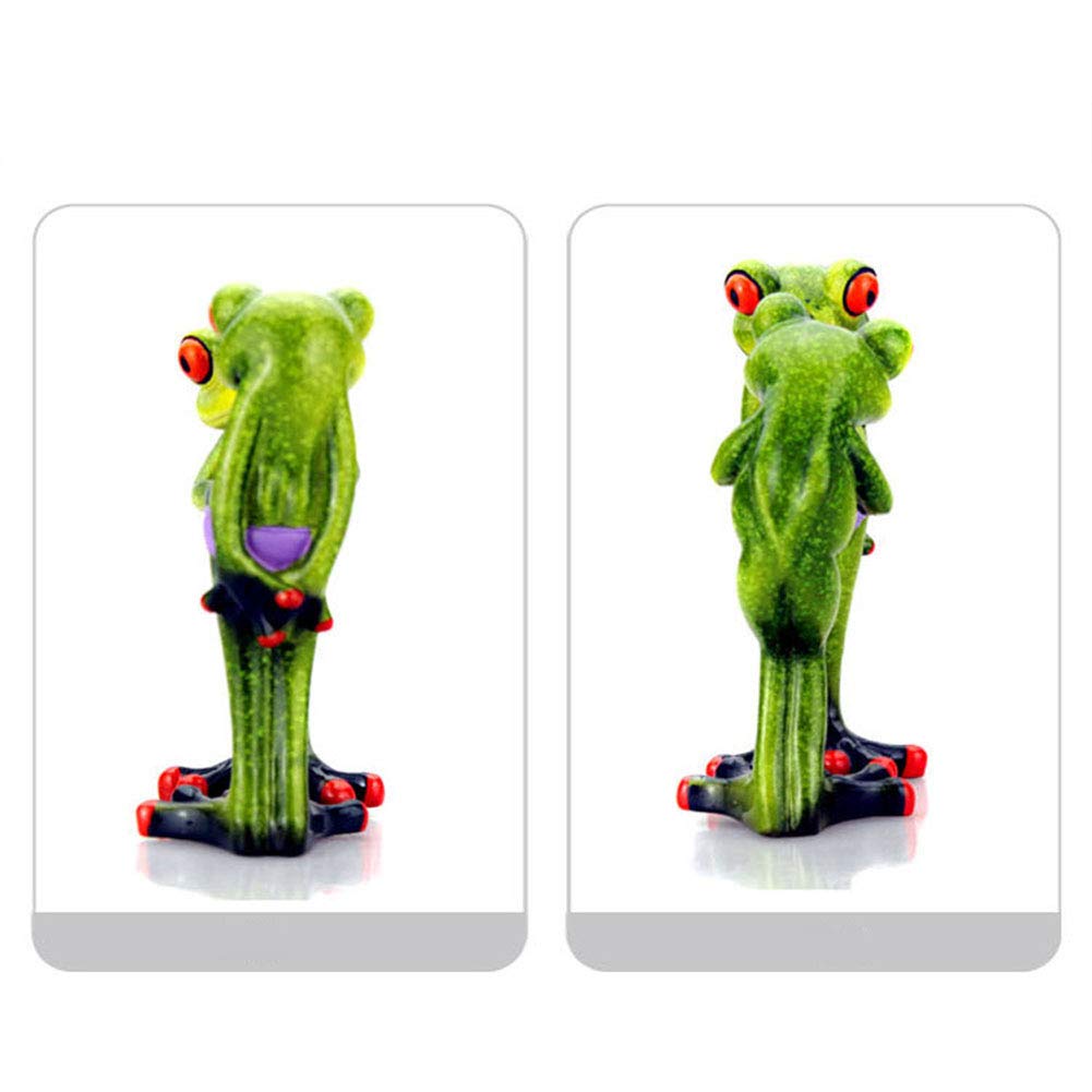 DAMEING 3D Green Frog Garden Statue - Funny & Cute Frog Decor for Home, Desk, Bathroom, Outdoor, Yard & Lawn - Perfect for Garden Accents, Patio Decorations & Outdoor Landscape Design