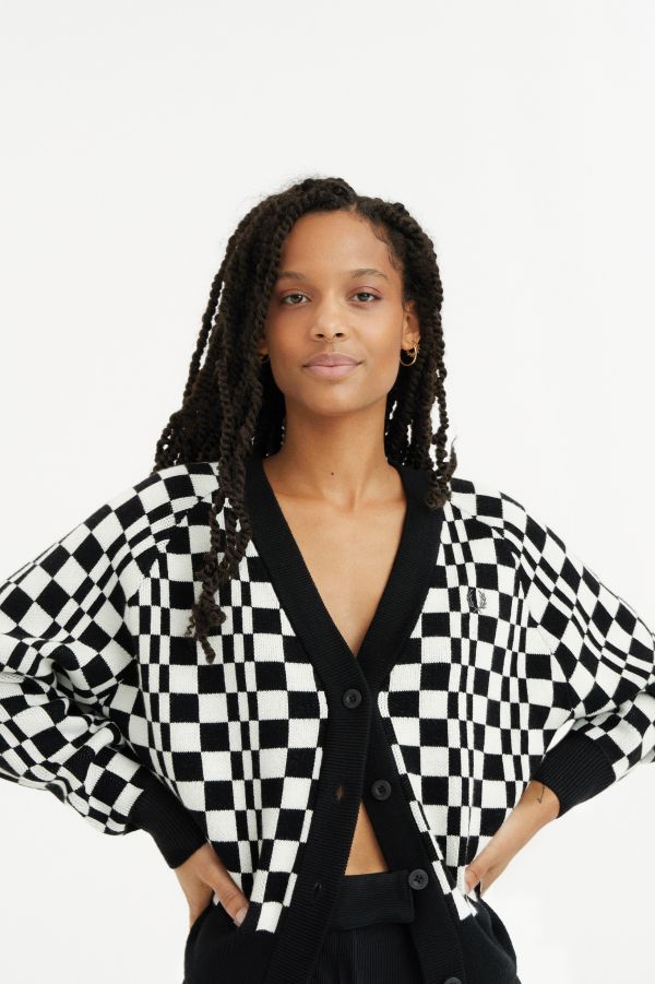 Black and White Checkered Cardigan for Women - Stylish Oversized Knit Sweater for Fall & Winter | Perfect for Casual Outfits, Coffee Dates, and Layering