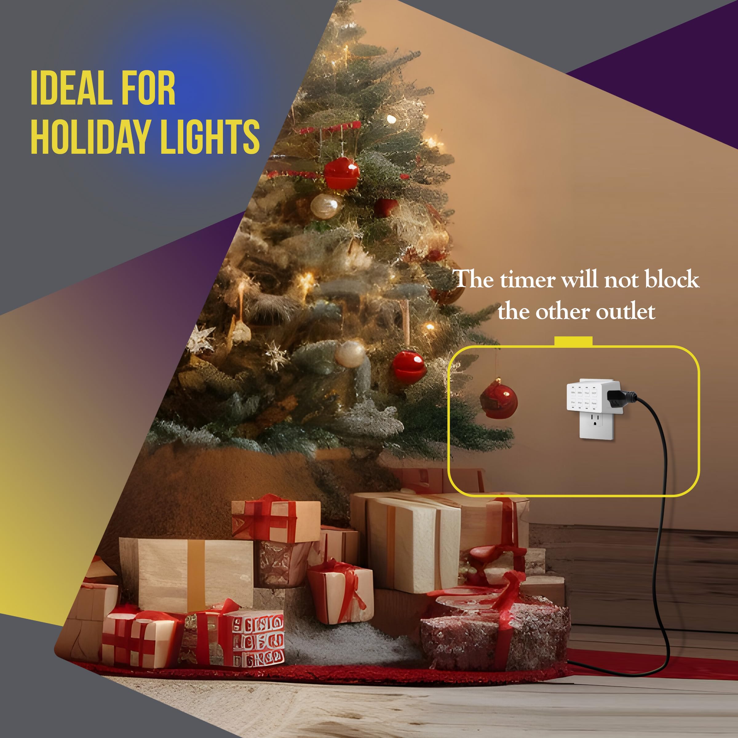 ENERLITES 8-Hour Indoor Countdown Plug-in Timer - 15/30 Min & 1/2/4/8 Hour Settings - Outlet Timer for Fans, Lights & Small Appliances (1/4 HP) - White HET03-W - Perfect for Home Automation, Energy Saving & Vacation Security