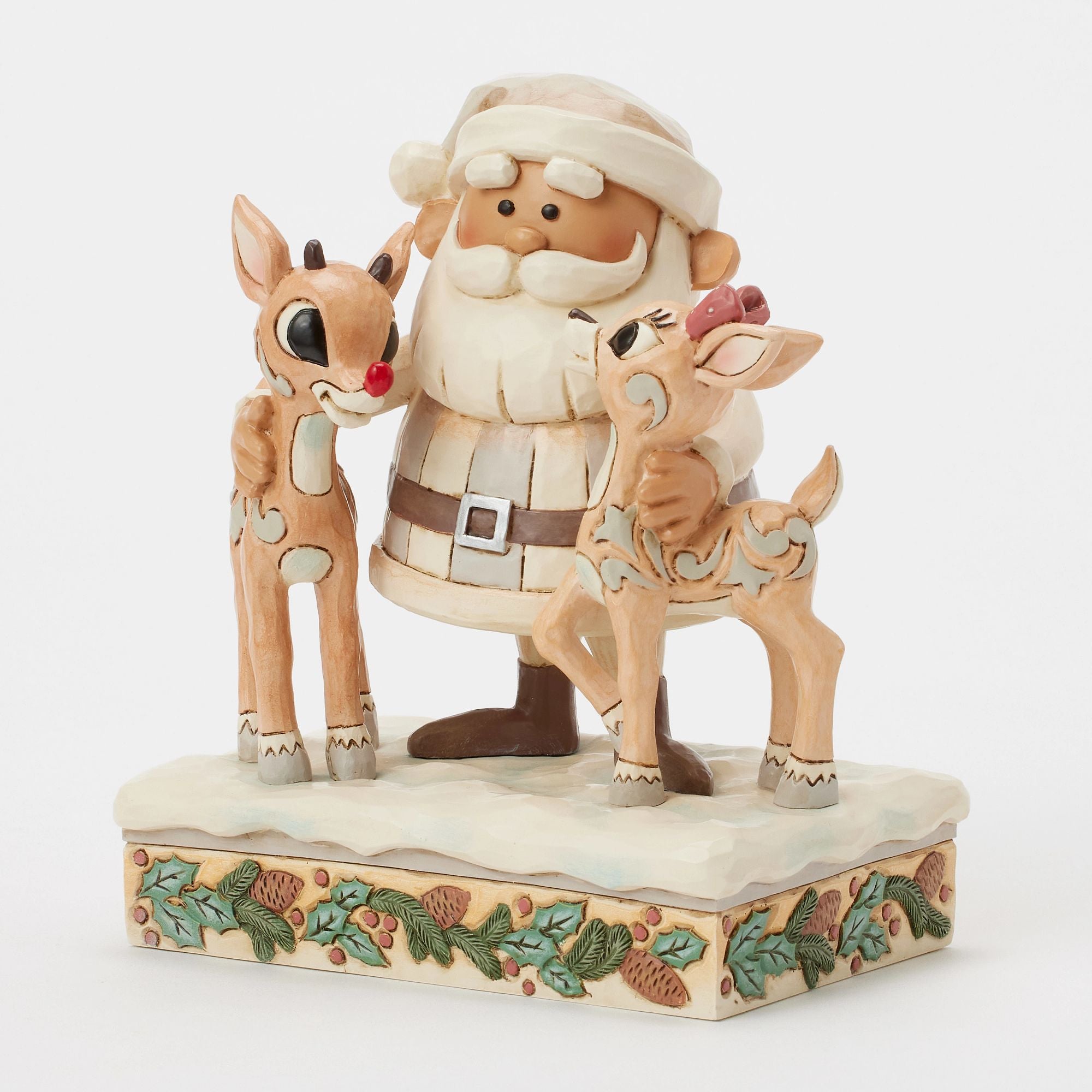 Woodland Santa with Reindeers - Christmas Decoration for Home, Office & Outdoor Holiday Decor - Perfect for Tree Topper, Mantel Display & Gift Giving