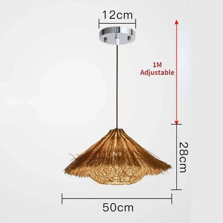 Stylish Rattan Pendant Light with Umbrella Cover - Perfect for Dining Room, Kitchen Island & Boho Home Decor