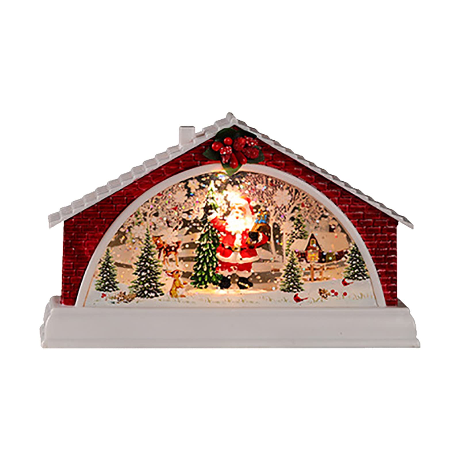 3D Christmas Night Light - Santa Claus House Water Lamp with 60ml Water, Indoor & Outdoor Holiday Decor for Table, Desk, and Home (Perfect for Christmas Parties, Gifts, and Festive Decorations)