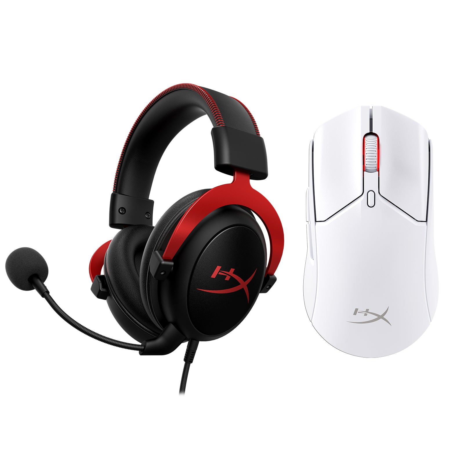 HyperX Cloud II Wired Gaming Headset & Pulsefire Haste 2 Wireless Mouse Combo Bundle - Perfect for PC, PS5, Xbox Gaming & Streaming