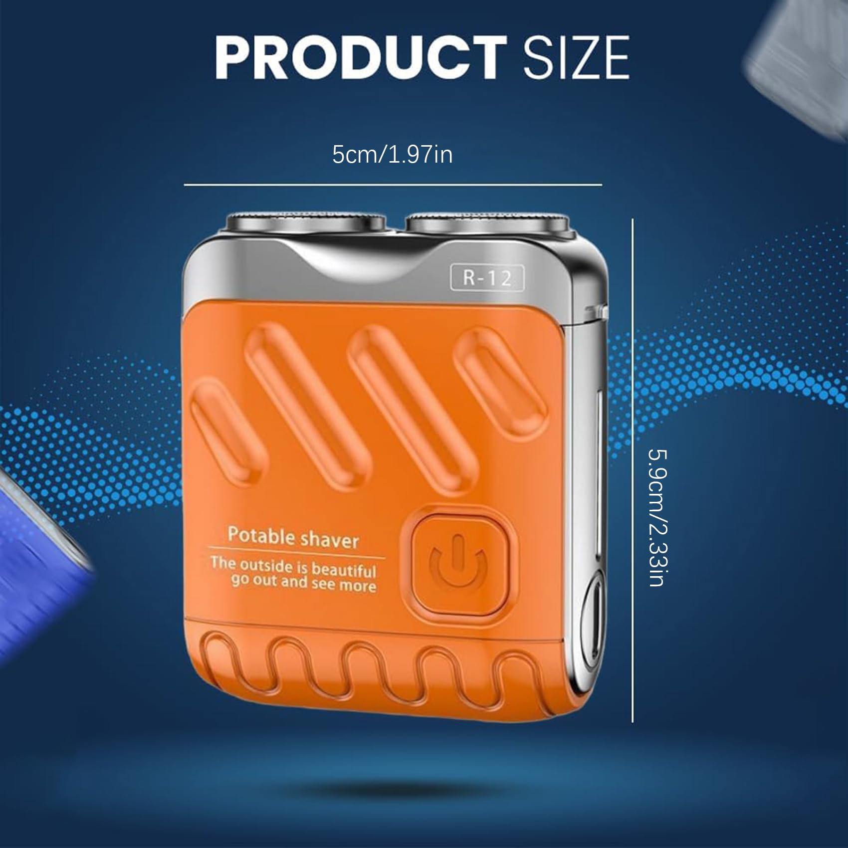 2025 New Mini Portable Electric Shaver - Travel Beard Trimmer with Suitcase Design, USB Rechargeable, Waterproof for Men - Perfect for Travel, Gym, Business Trips & Daily Grooming (Orange)
