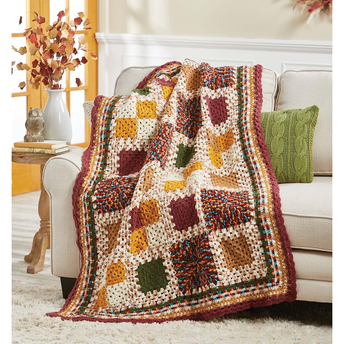 Herrschners Sidonia Crochet Kit for Beginners - Complete DIY Yarn Crocheting Set with Hook, Pattern & Supplies - Perfect for Making Scarves, Blankets & Home Decor Gifts