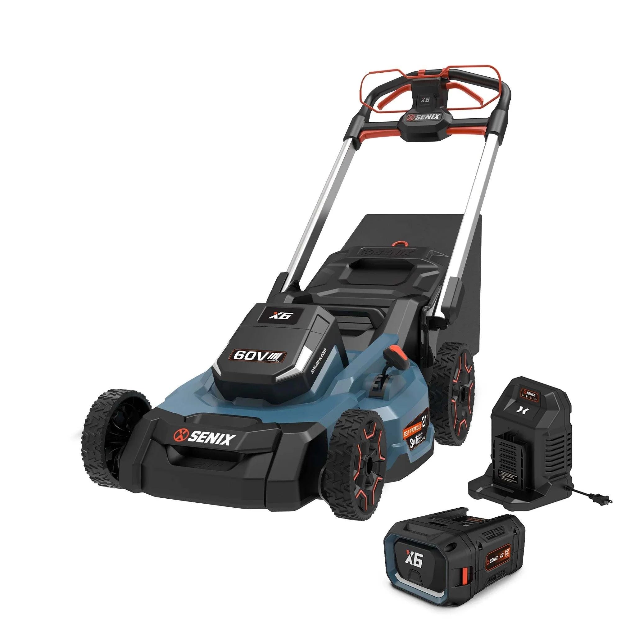60V Max 21-Inch Self-Propelled Cordless Lawn Mower with Brushless Motor - Includes 8.0Ah Battery & Fast Charger - Perfect for Medium to Large Yards & Hilly Terrain