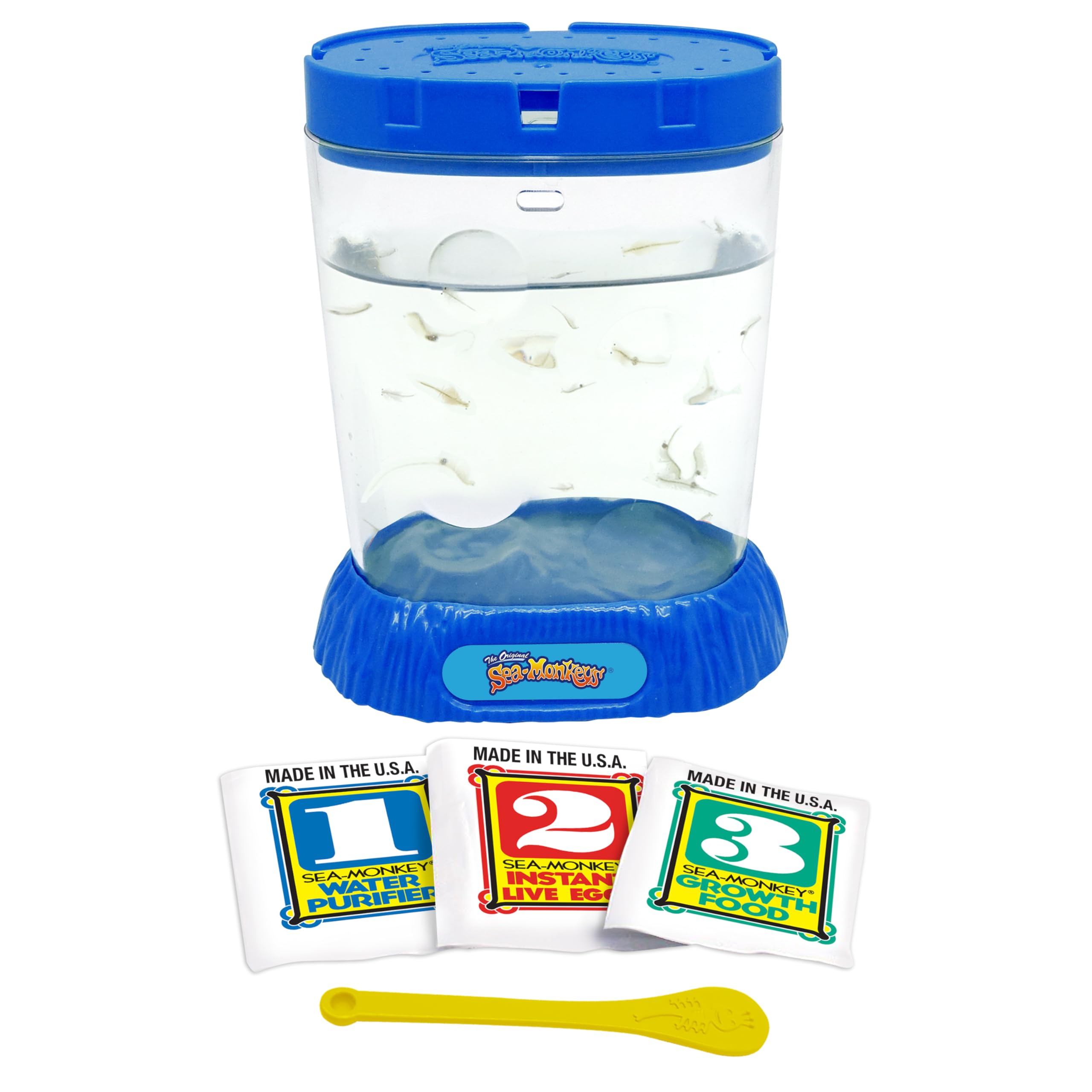 BANDAI Original Sea Monkeys Ocean Zoo Kit - Grow Your Own Aquatic Pets with Eggs, Food & Water Purifier - Fun Science Experiment for Kids & Adults - Perfect for Home, Classroom & STEM Learning Activities