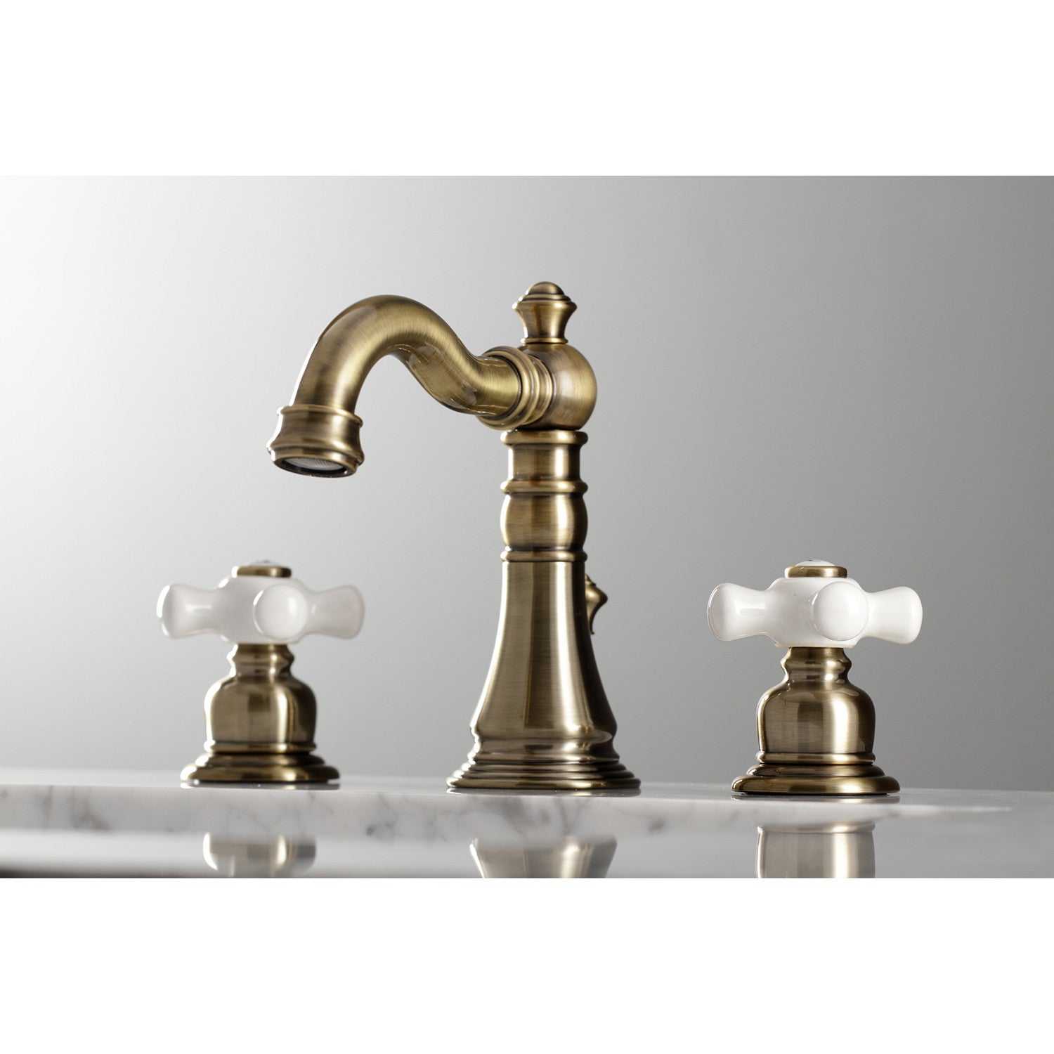 American Classic FSC19733PX 3-Hole Widespread Bathroom Faucet with Brass Pop-Up Drain - Antique Brass Finish - Perfect for Vintage Style Bathrooms & Powder Rooms