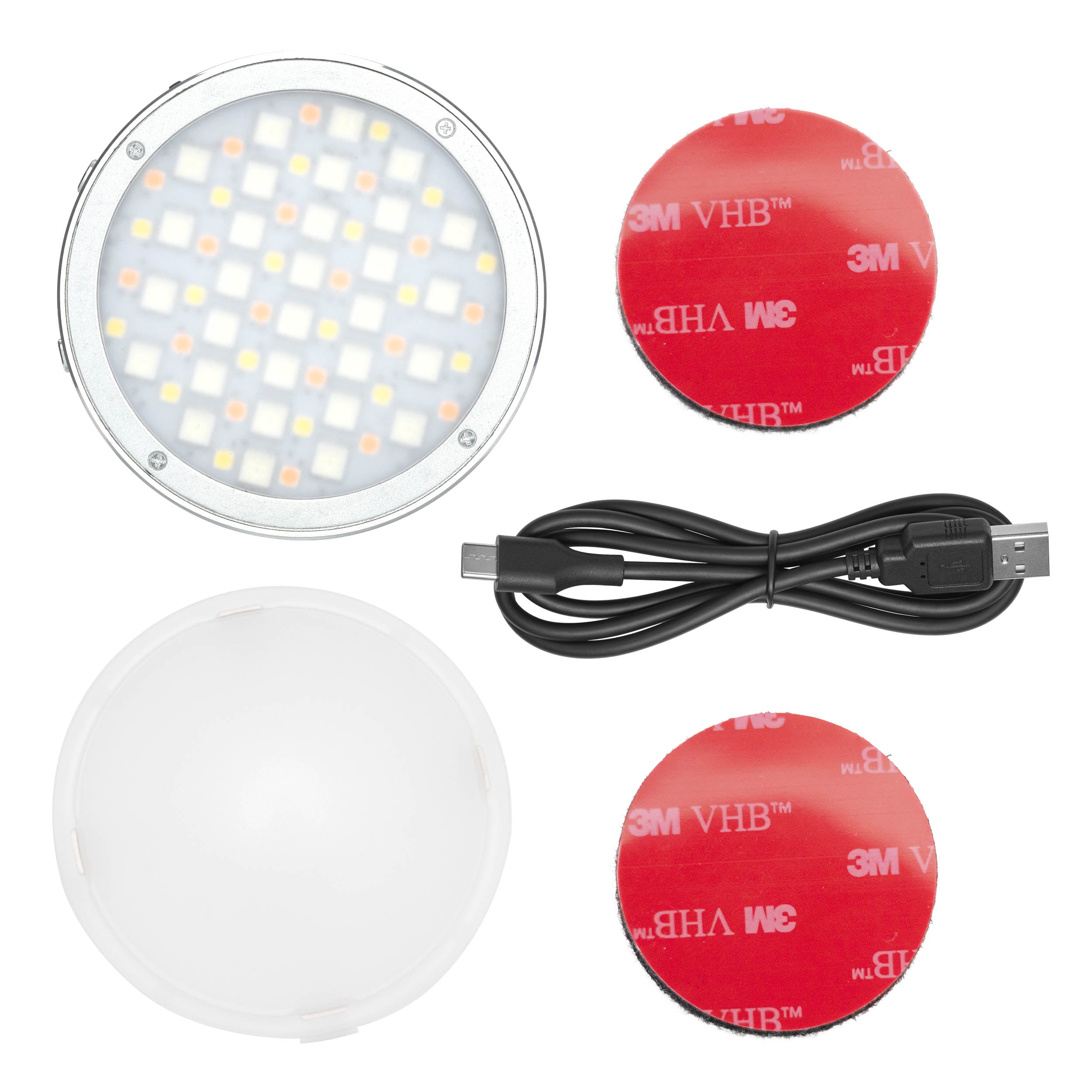 R1 Round RGB LED Light - Creative Compact & Lightweight Design for Home Decor, Gaming Setup, and Party Lighting