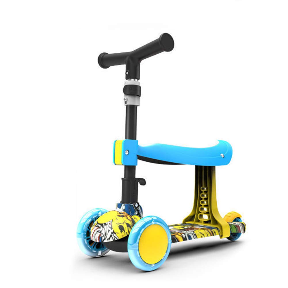 SYCHONG Kids Scooter with Removable Handle & LED Light-Up Wheels - Adjustable Height 3-Wheel Scooter for Toddlers Ages 2-5 Years - Perfect for Boys & Girls Outdoor Play, Park Rides, and Neighborhood Adventures