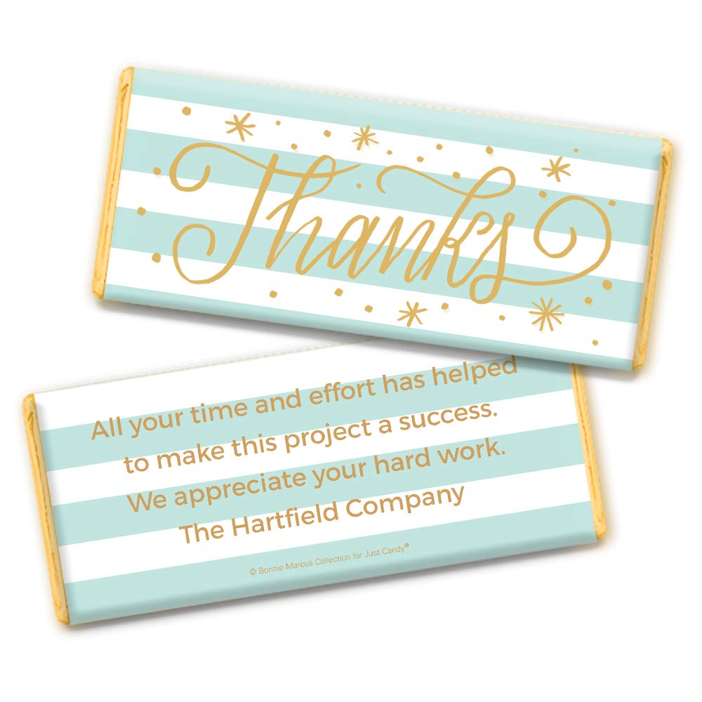 Personalized Thank You Chocolate Bar Gifts - 24 Custom Candy Bars with Free Cold Packaging - Perfect for Weddings, Parties & Corporate Events