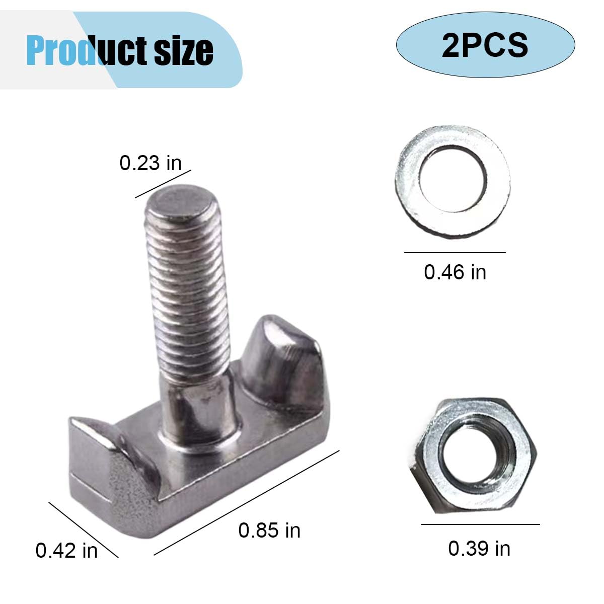 High-Quality T-Shaped Battery Terminal Bolts Kit - Car Battery Cable Extender & Nut Accessories Replacement (OEM# 64740, 19116852) - Perfect for Automotive Battery Maintenance & Electrical System Upgrades (2PCS)