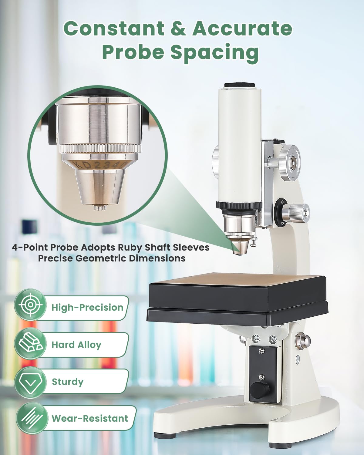 Huanyu 4-Point Probe Resistance Tester DC (Main Body Only) - Accurate Electrical Resistivity Measurement for Semiconductor, Thin Film & Material Testing in Labs