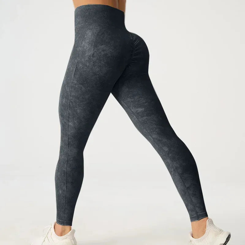 High Waisted Frosted Yoga Pants for Women - Tummy Control Workout Leggings with Hip Lifting Design, Quick Dry & Wrinkle Resistant - Perfect for Gym, Running, Pilates & Lounge Wear