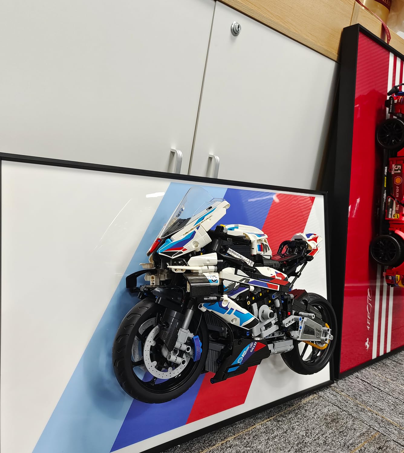 **LEGO Technic BMW M 1000 RR 42130 Motorcycle Model Kit - Wall Mount Display Panel for Adult Collectors, Building Blocks Enthusiasts & LEGO Lovers - Perfect for Home Office, Man Cave & Gift Giving**