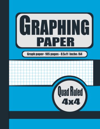 4x4 Graph Paper Notebook - 105 Pages, 8.5x11 Inches (21.59x27.94 cm/A4 Size) for Math, Engineering & Art | Perfect for Students, Professionals & DIY Projects