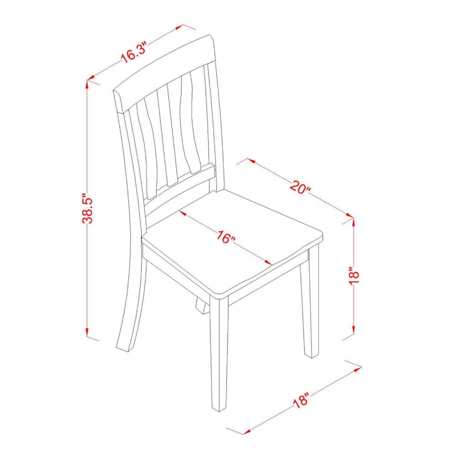 East West Furniture NOAN3-WHI-W 3-Piece Dining Set with Extendable Butterfly Leaf Table & 2 Chairs, 32x54 Inch, Buttermilk & Cherry - Perfect for Small Kitchens, Breakfast Nooks & Cozy Dining Spaces