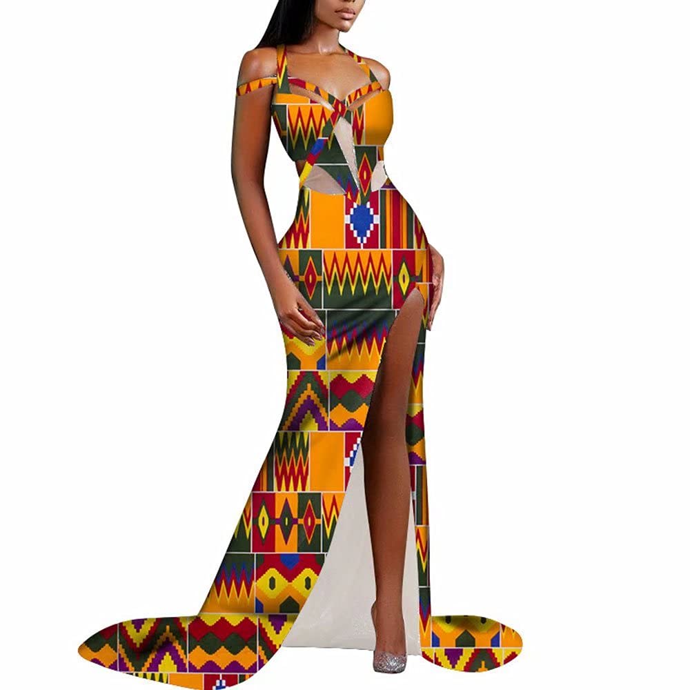 African Print Women's Dress - Elegant Sexy Floor Length Maxi Dress for Party, Wedding & Special Occasions | Boutique Fashion for Ladies
