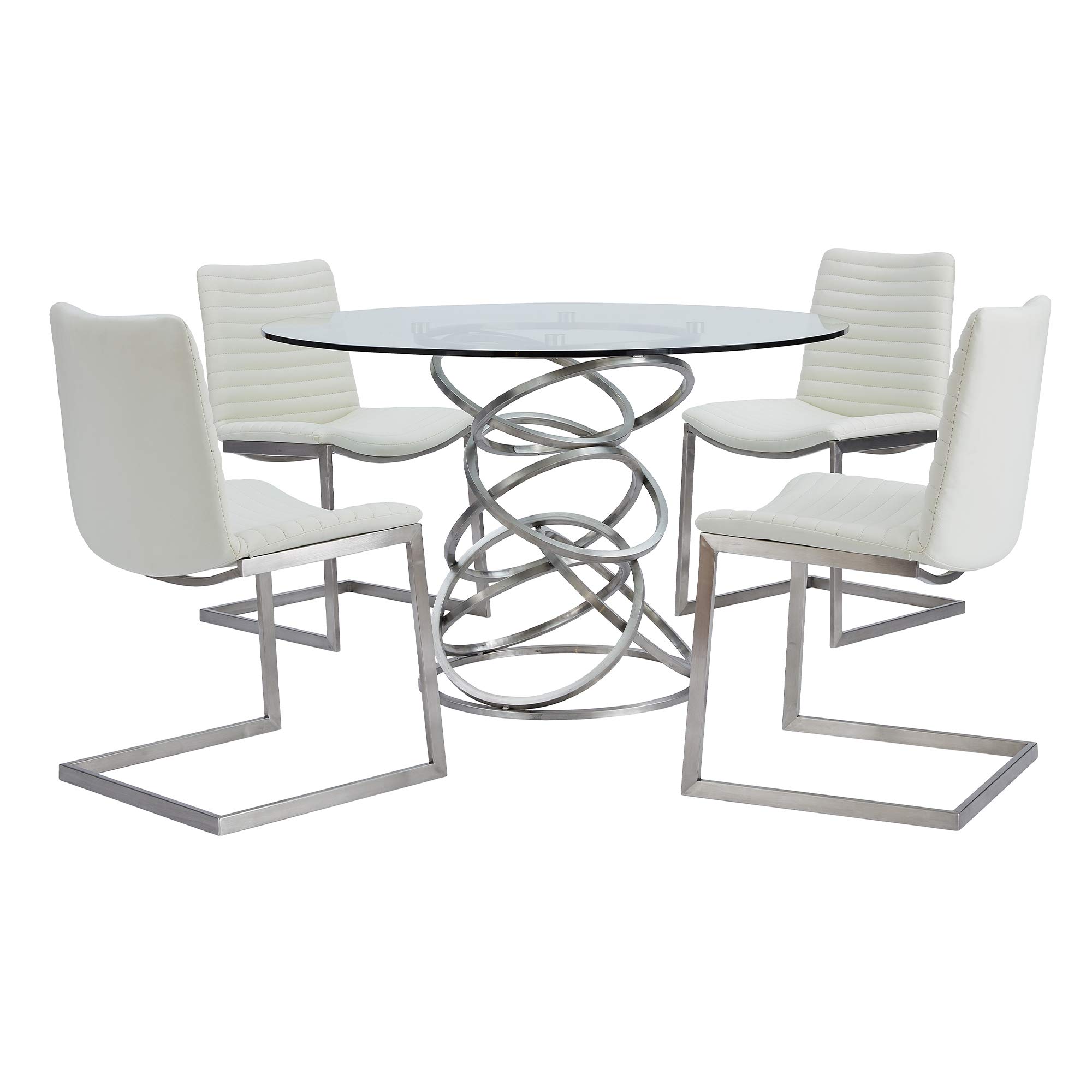 Alya Silver Dining Table - Modern Elegance for Home, Office, and Restaurant Settings