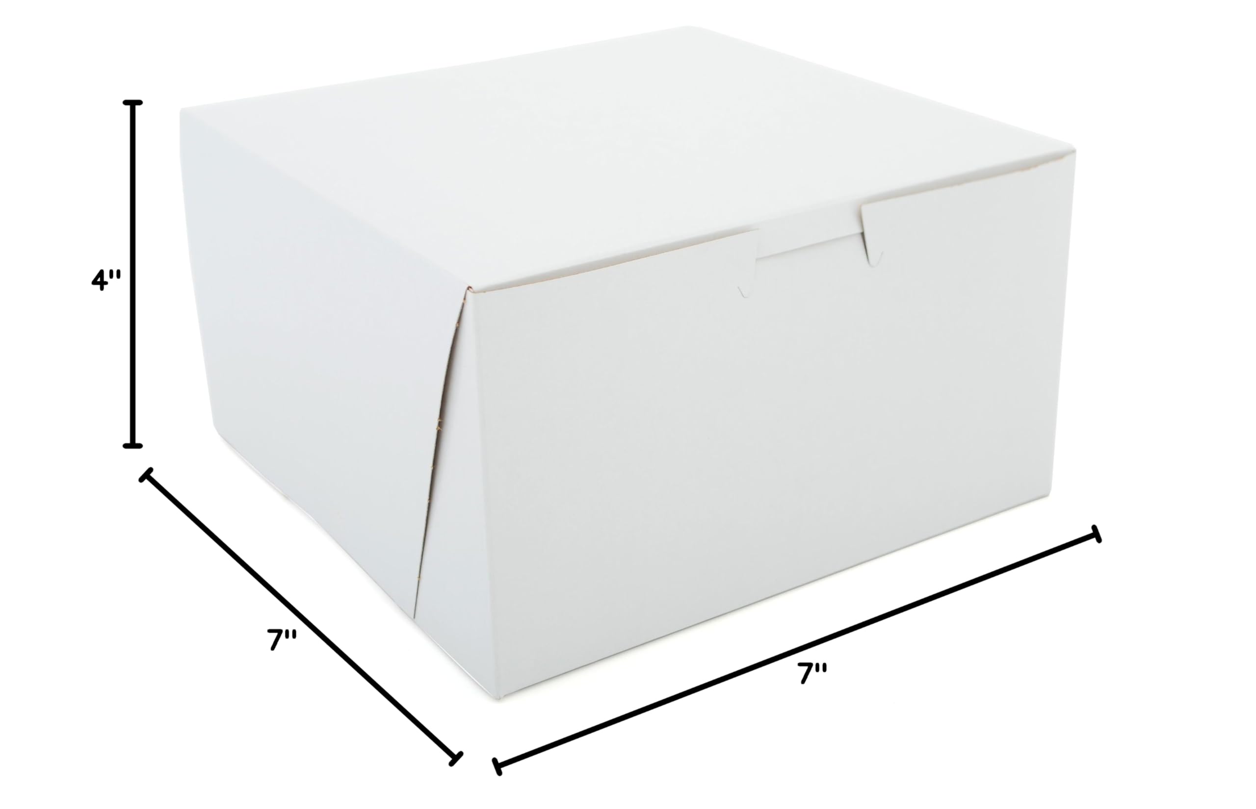 Premium White Clay-Coated Kraft Bakery Box 7x7x4 Inches - Lock Corner Design - Case of 250 - Ideal for Cupcakes, Cookies & Pastry Packaging - Southern Champion Tray 0921 Non-Window Food-Grade Box