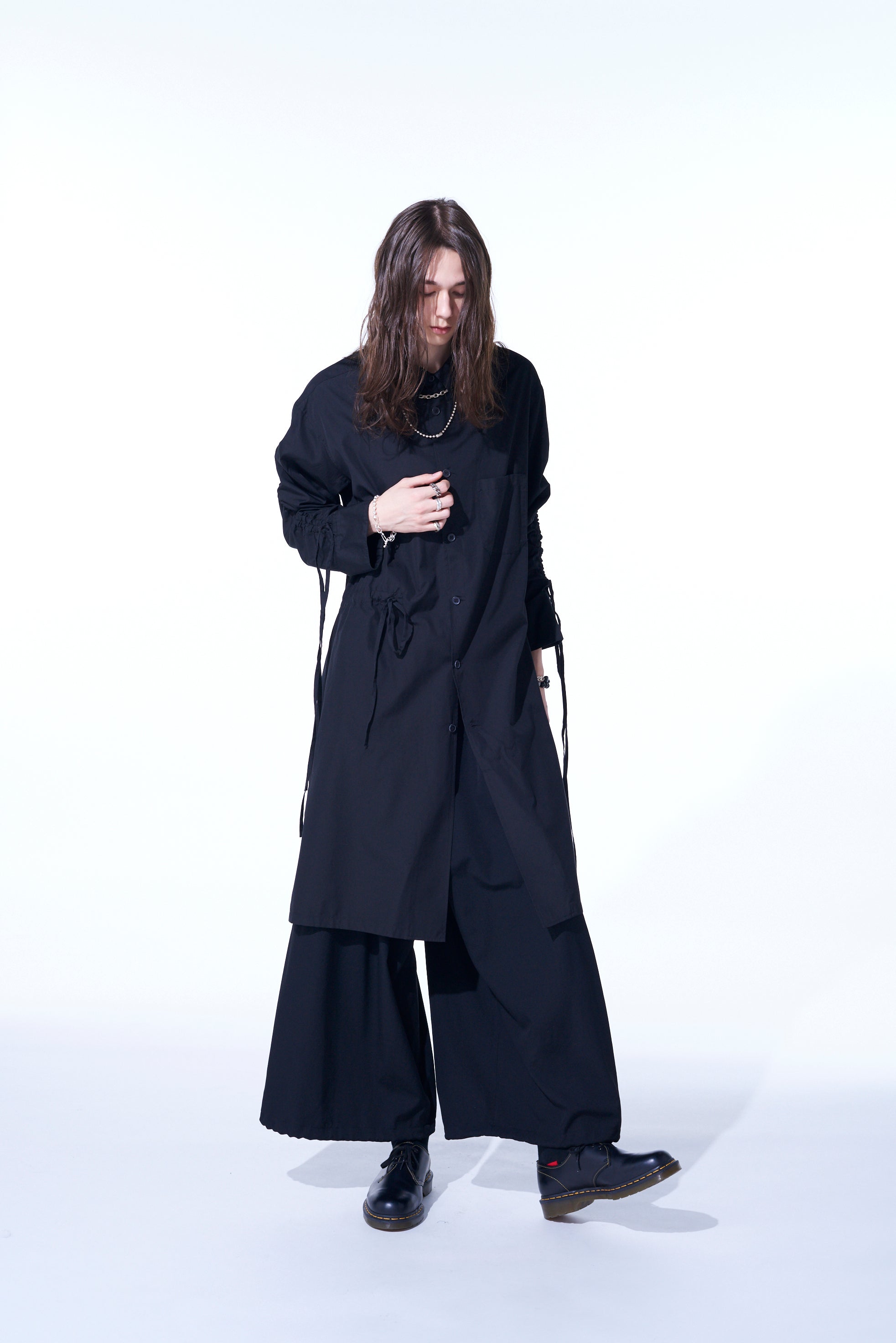 Oversized Cotton Broadcloth Long Shirt with Gathered Strings - Comfortable Loose Fit Casual Top for Women | Perfect for Layering, Beach Cover-Up & Everyday Wear