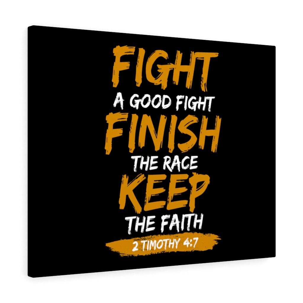 Keep The Faith 2 Timothy 4:7 Bible Verse Canvas - Christian Wall Art for Home Decor, Inspirational Scripture Gift for Religious Housewarming, Wedding & Baptism