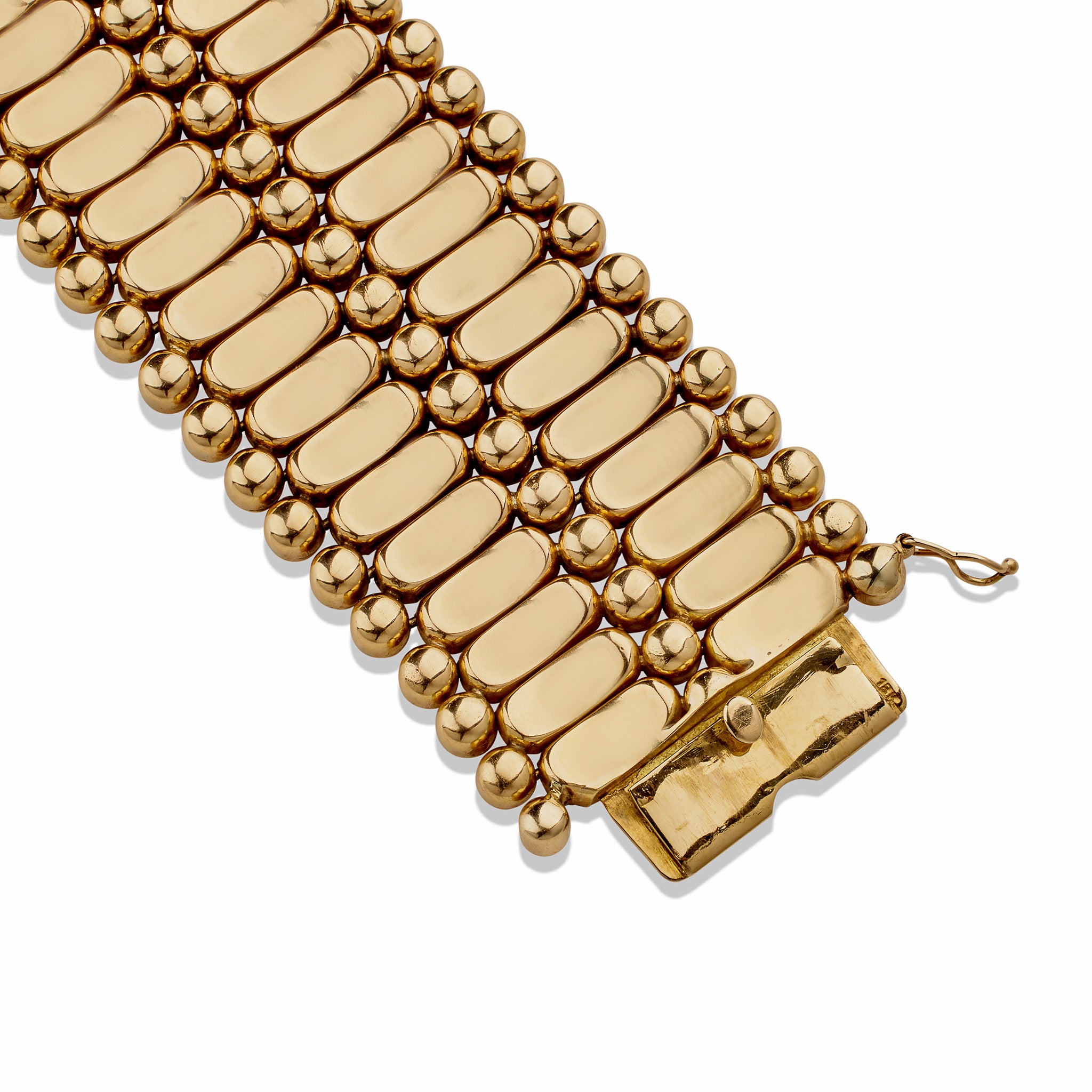 18K Gold Retro Link Bracelet for Women - Elegant Wide Strap Design - Perfect for Parties, Weddings & Special Occasions