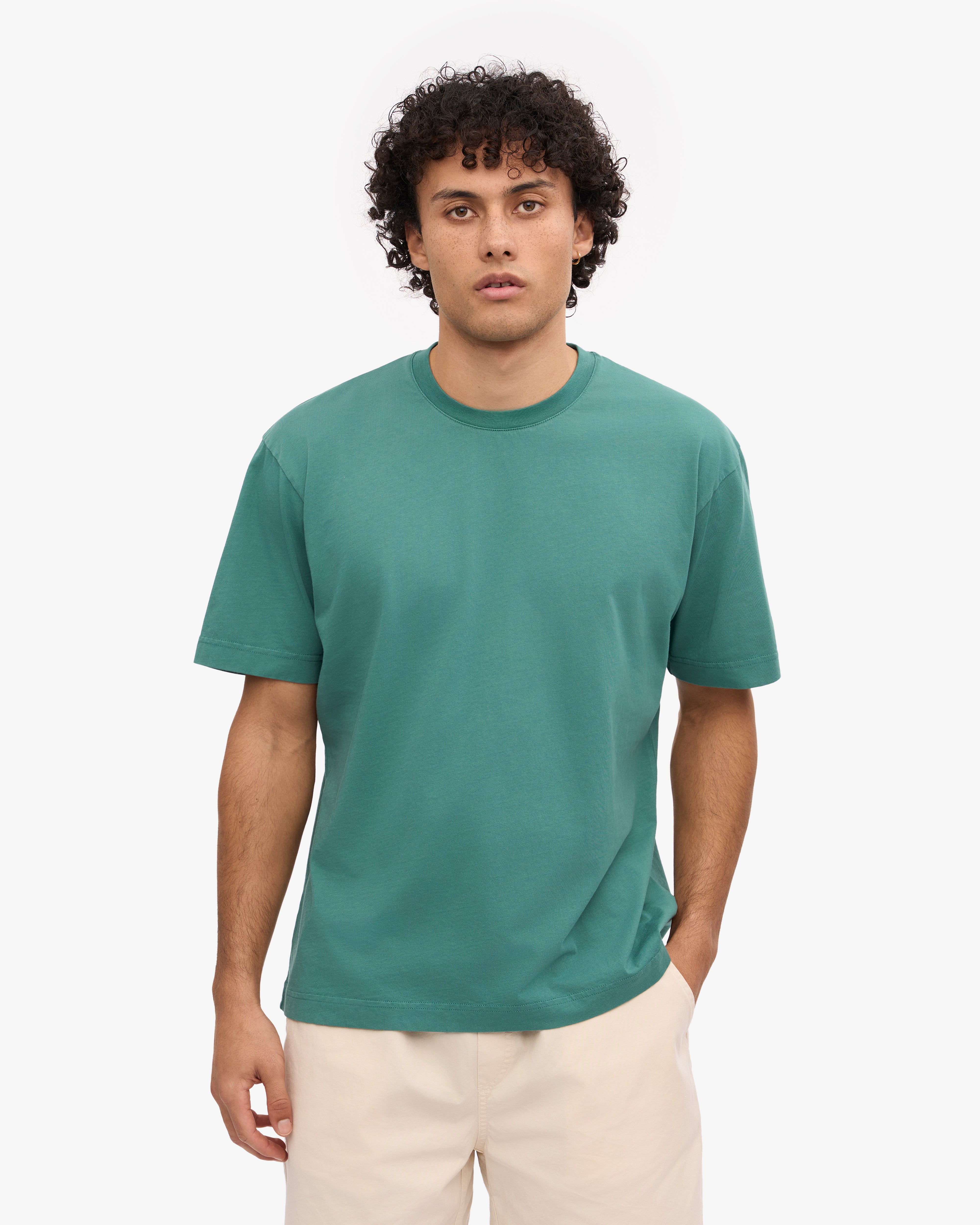 Oversized Organic Cotton T-Shirt for Women - Soft & Comfortable Pine Green Tee - Perfect for Casual Wear, Loungewear & Everyday Outfits