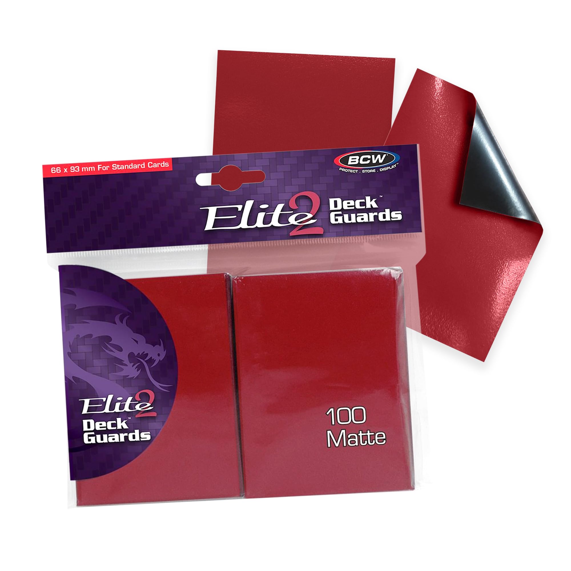 BCW Elite2 Matte Card Sleeves - 100 Pack | Anti-Glare Front & Textured Back | Fits Standard 2.5x3.5 Inch Trading Cards | Perfect for MTG, Pokemon & Sports Card Protection