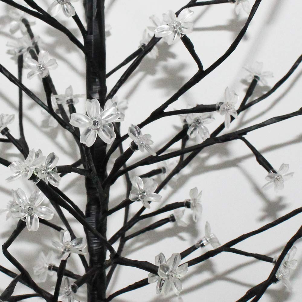 5FT 104LED Solar Powered Cherry Blossom Lights Outdoor - Adjustable Branch Solar Garden Tree Lights for Pathway, Yard, Lawn, Backyard, Holiday & Christmas Decoration - Perfect for Garden Parties, Wedding Decor and Nighttime Landscape Lighting
