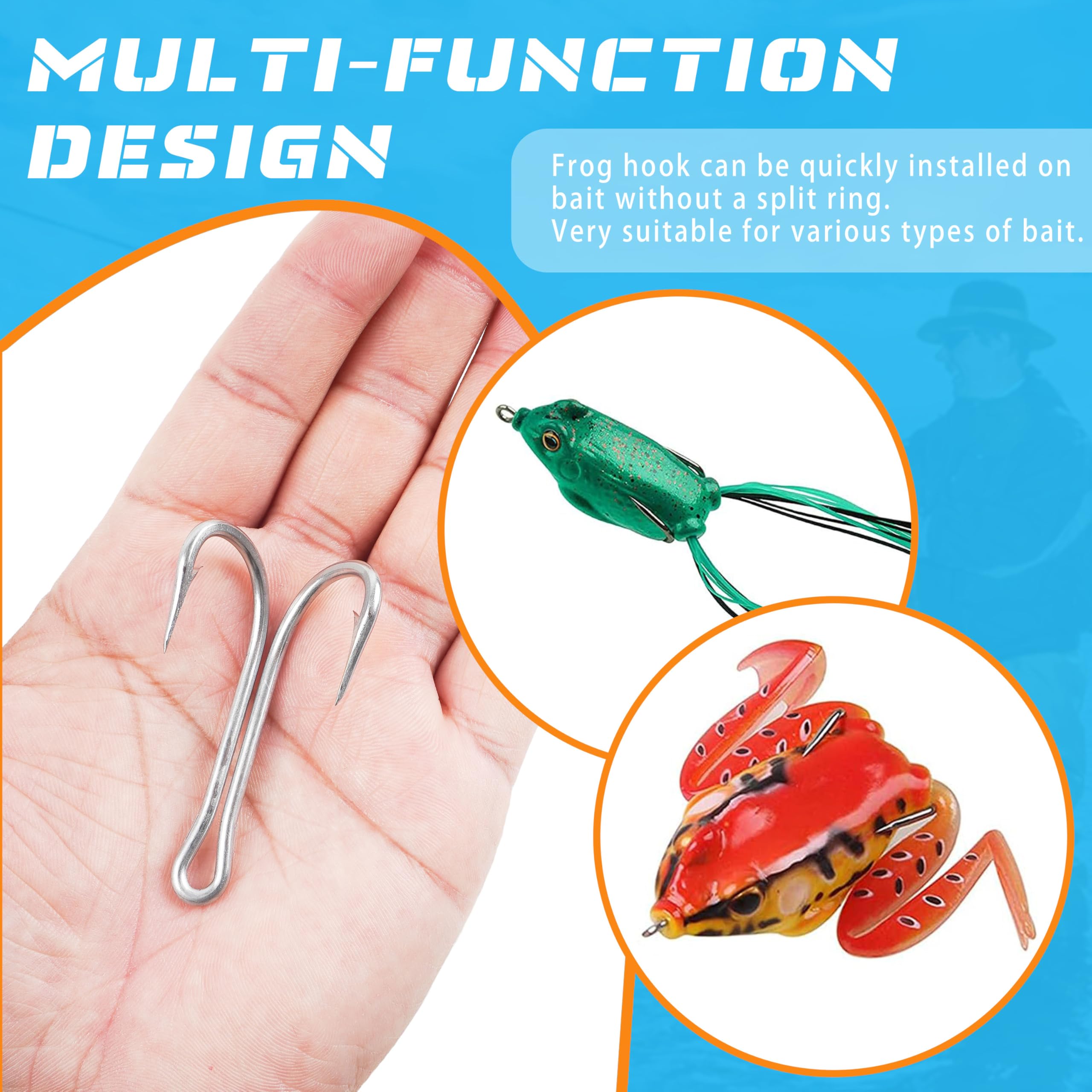 Sharp Stainless Steel Frog Hooks 10pcs - Saltwater & Freshwater Fishing Gear for Bass, Trout