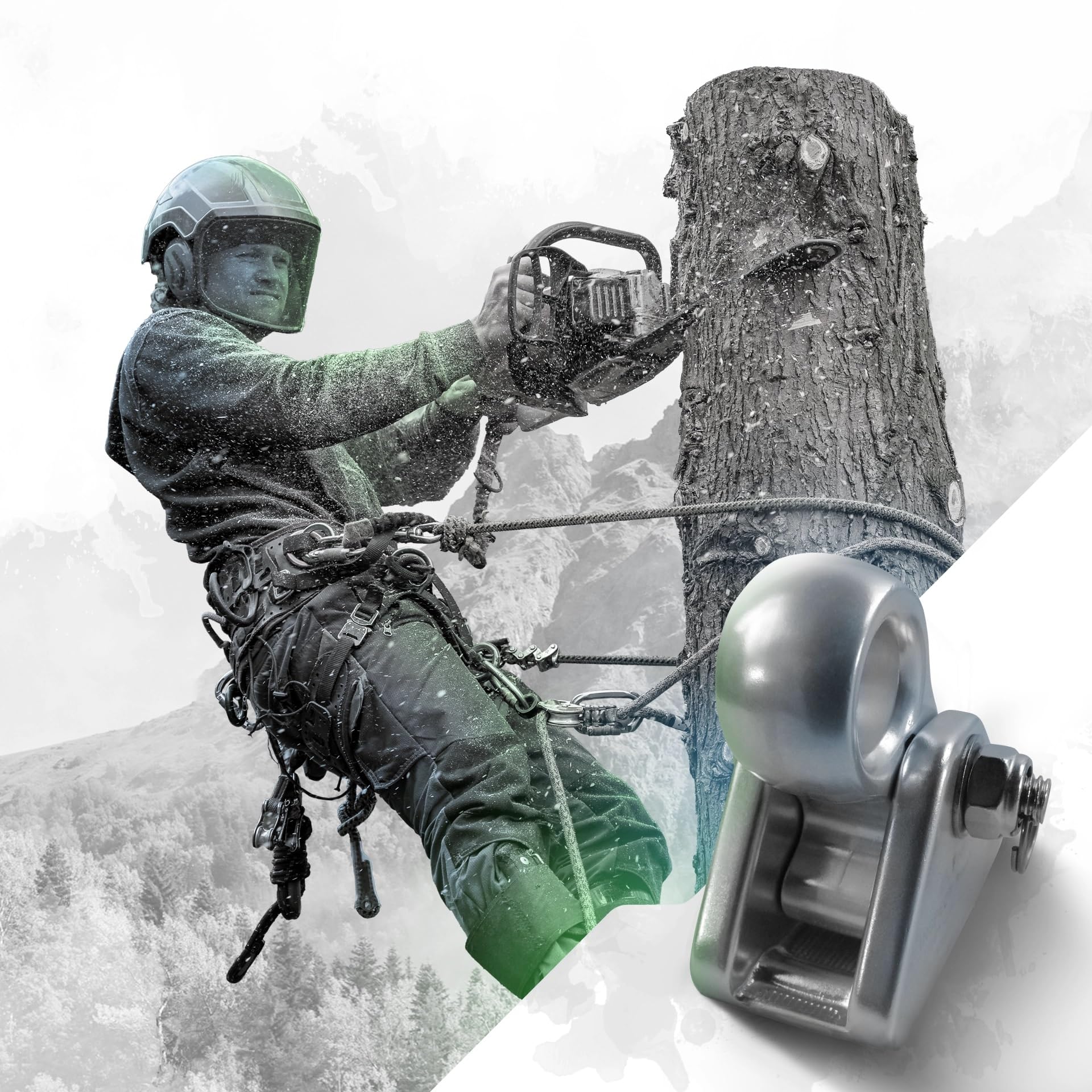 Professional Arborist Rope Grab with Removable Cam - Fixed Bolt & Nut Flip Line Adjuster for 7/16