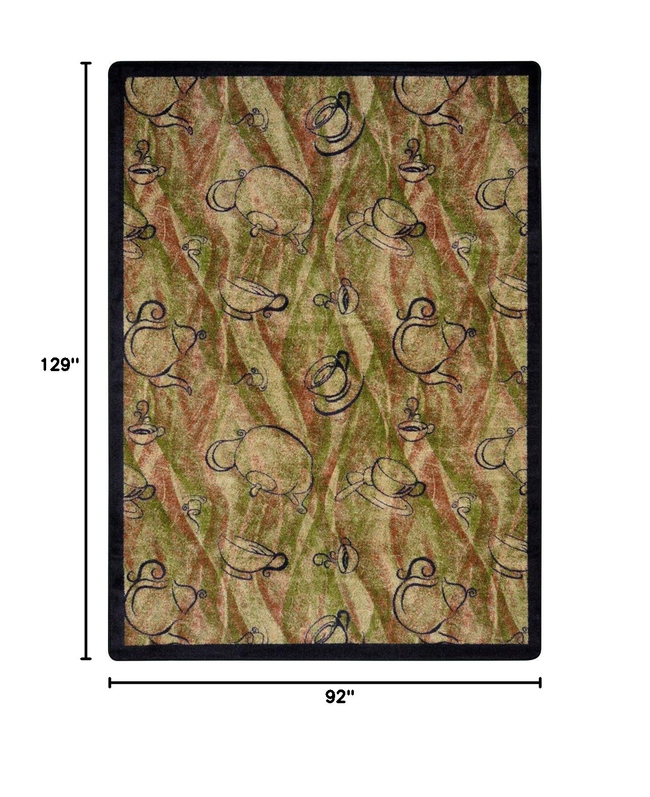 Joy Carpets Kaleidoscope Fresh Brew Whimsical Area Rugs in Hazelnut - Soft Non-Slip Living Room Rug for Bedroom, Nursery & Playroom Decor