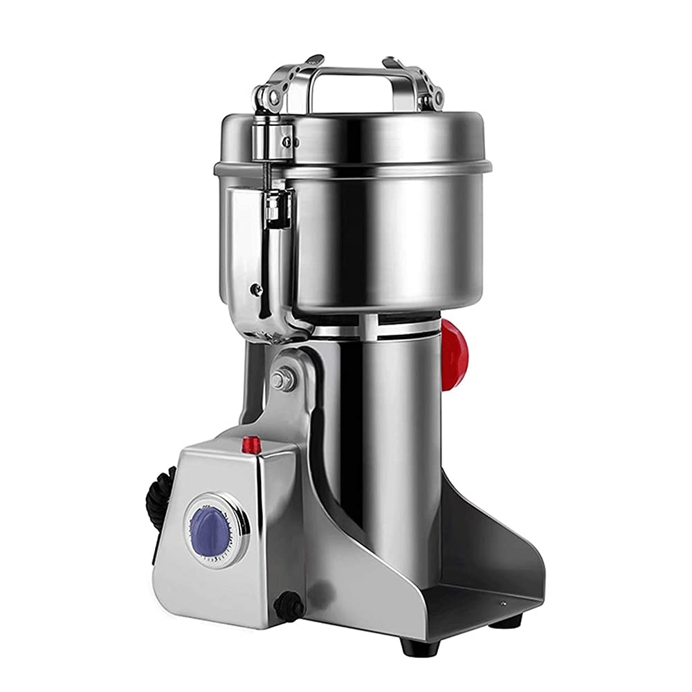 Electric Grain Grinder Mill - Stainless Steel Commercial Powder Machine for Grains, Spices, Herbs | Perfect for Home & Commercial Kitchens, Baking, Coffee Grinding, and Food Processing