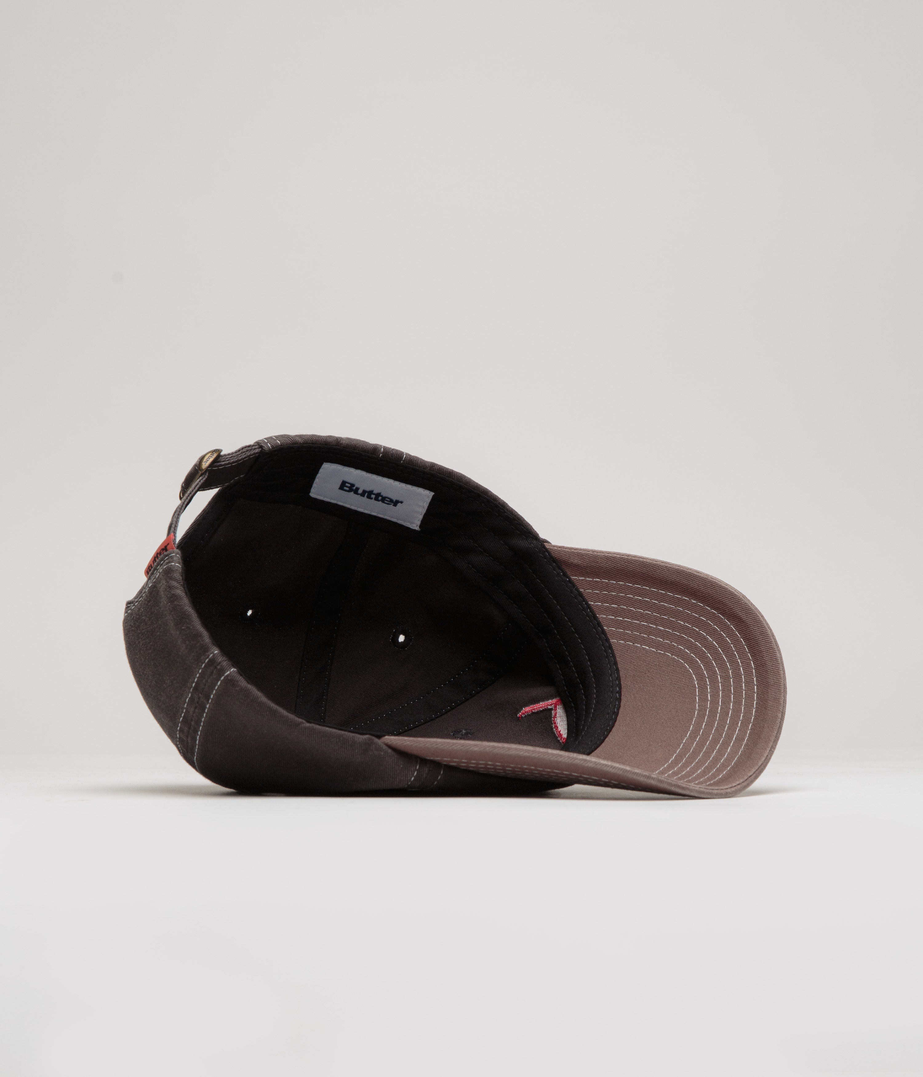Butter Goods Art Cap - Charcoal & Redwood Color Adjustable Dad Hat for Men & Women - Perfect for Casual Wear, Outdoor Activities & Street Fashion