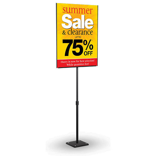 11x17 Lightweight Countertop Pedestal Sign Stand - Single Sided Fixed Height 18